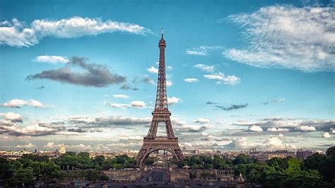 Hd Wallpaper Eiffel Tower Paris Clouds Landscapes Cityscapes