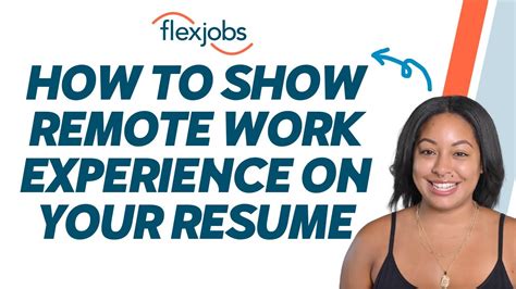 How To Show Remote Work Experience On Your Resume Youtube