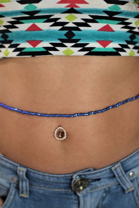 African Waist Beads With Claspblue Belly Beadswaistbeads For Etsy In