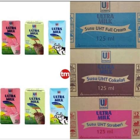 Jual Susu Uht Ultra Milk 125ml 1 Dus Isi 40pcs Shopee Indonesia