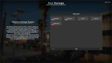 Qb Esx Advanced Garage System Management Fivem Releases Cfx Re