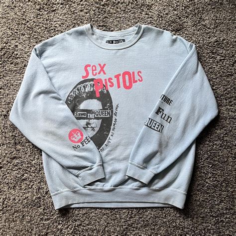 Sex Pistols Graphic Crewneck In Baby Blue Size Depop
