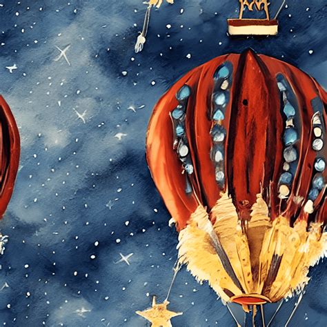 Vintage Hot Air Balloon Pattern · Creative Fabrica