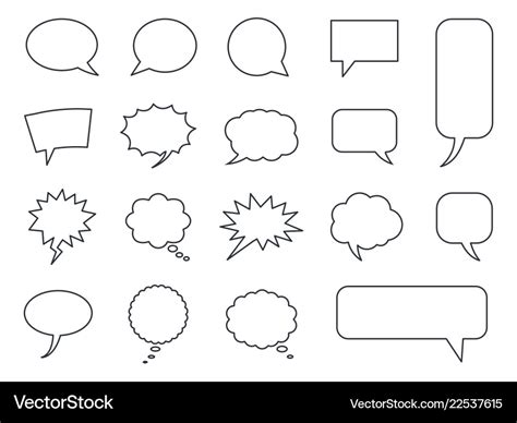 Blank Empty Speech Bubbles Set In Royalty Free Vector Image