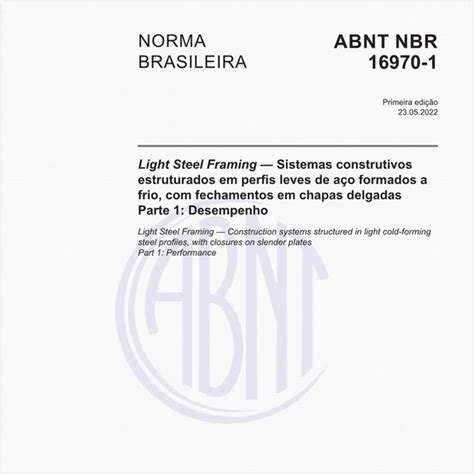 ABNT NBR 16970 1 NBR16970 1 Light Steel Framing Sistemas