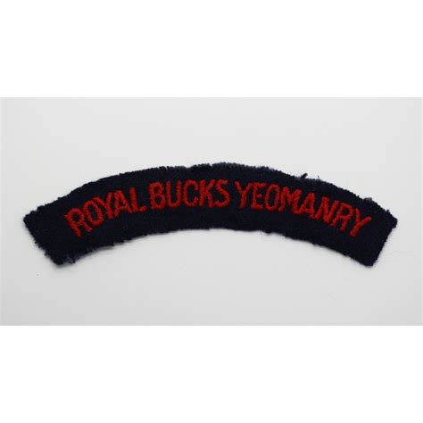 Royal Buckinghamshire Yeomanry Royal Bucks Yeomanry Cloth Shoulder Title