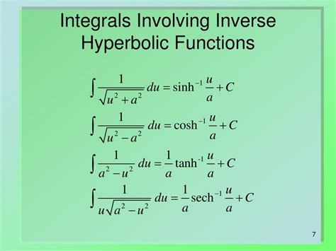 PPT - Integrals Related to Inverse Trig, Inverse Hyperbolic Functions ...