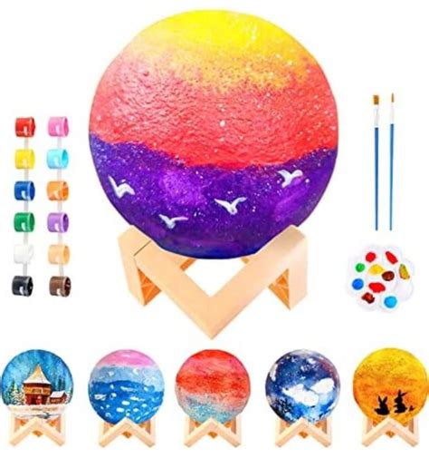 Paint Your Own Moon Lamp Kit Christmas Ts 2 In 1 Diy 3d Moon Light Cool Galaxy Lamp