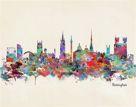 Nottingham City Skyline Painting by Bri Buckley