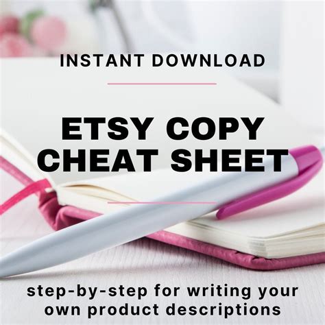 Etsy Copy Cheat Sheet Digital Download Product Description Writing Copywriting Tips How To