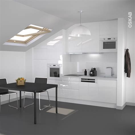 Cuisine Ipoma Couleur Blanc Mod Le Brillant Sans Poign E Oskab