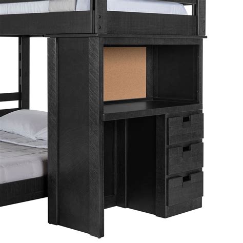 Vista Grey Twin Over Full Basic Loft Bed W Desk By Elements Furniture