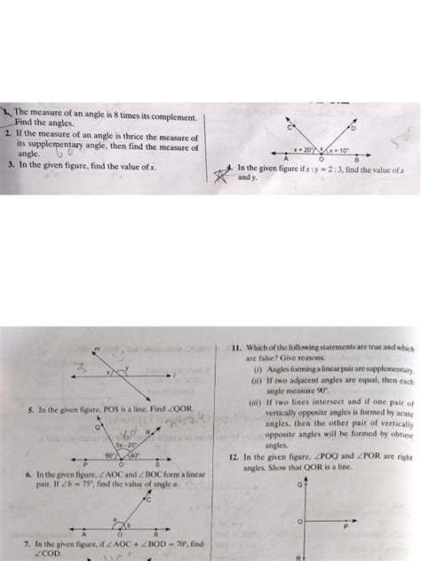 Practice Questions Lines & Angles | PDF