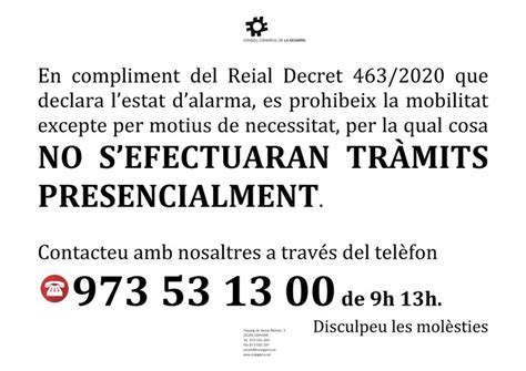 Nou Horari D Atenci Telef Nica Del Consell Comarcal De La Segarra