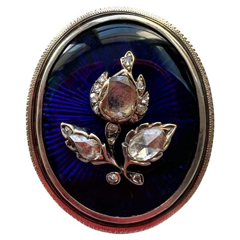 Victorian Era Rose Cut Diamond Tulip Flower Brooch For Sale At 1stdibs