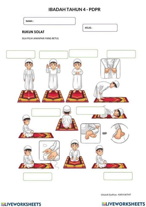 Rukun Solat Tahun 4 Kafa Worksheet Worksheets Solat School Subjects