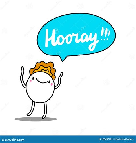 Hooray Hand Written Lettering Text Cartoon Vector | CartoonDealer.com ...