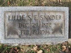 Lillie S Ebert Snyder 1872 1936 Mémorial Find a Grave