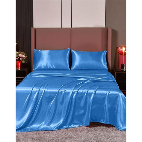 Cloud Fino Silk Satin Sheet Set 6 Piece Sheet Set Cal King Size Sheet