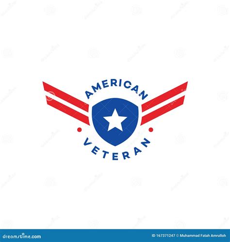 American Veteran Emblematic Logo Design Template Cartoon Vector ...