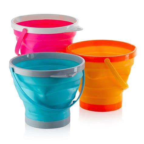 Foldable Pail Bucket Collapsible Buckets Multi Purpose For Beach