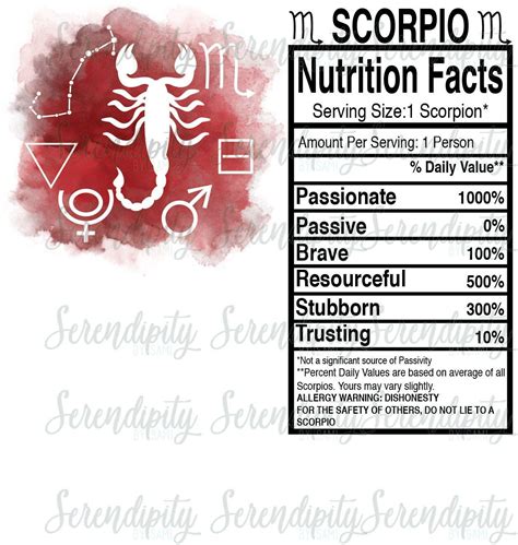 Scorpio PNG Scorpio Waterslide Design Scorpio Nutrition Facts PNG