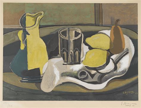 Georges Braque Nature Morte Au Pichet Et Aux Citrons Dobiaschofsky