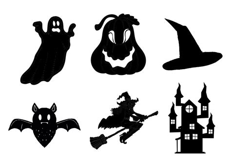 Simple Halloween Silhouettes Printable | Halloween silhouettes, Vintage ...