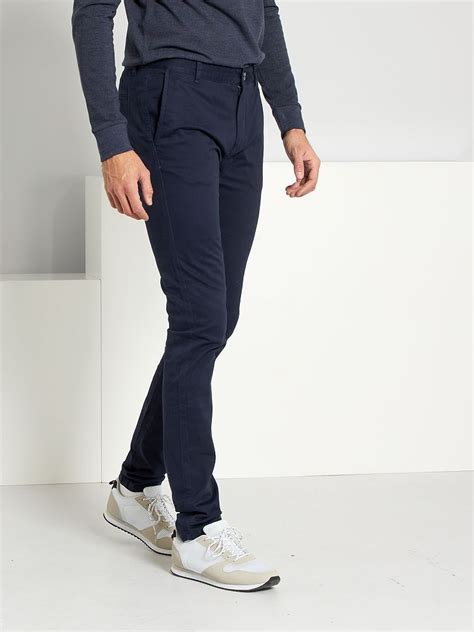 Chino Skinny L M Bleu Marine Kiabi