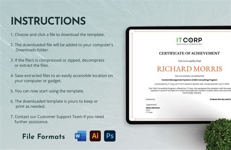 IT Content Management Systems CMS Consulting Certificate Template In