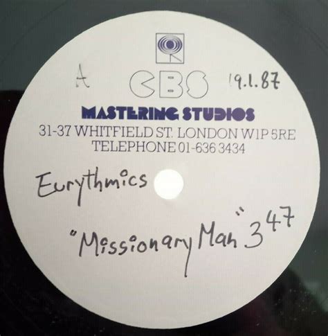 6820 Eurythmics Missionary Man The Uk Promo 10 Single Unknown Ultimate Eurythmics