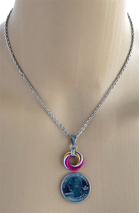 Lesbian Pride Necklace LGBTQ Flag Colors Gift Wear Etsy