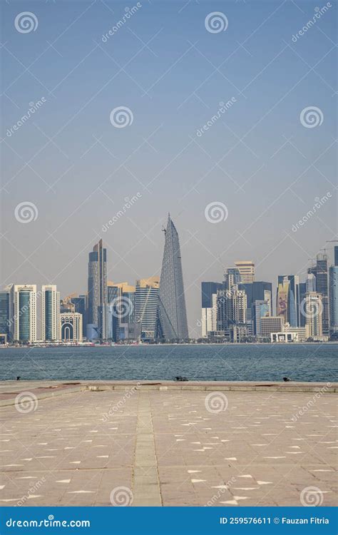 The Skyline of the Modern and High-rising City of Doha in Qatar ...