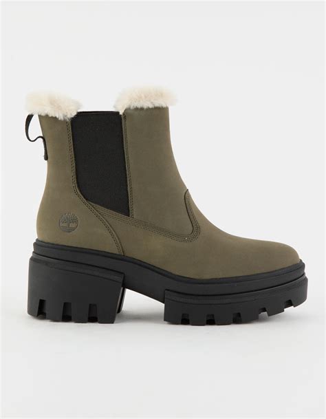 Timberland Everleigh Warm Lined Chelsea Womens Boots Olive Tillys