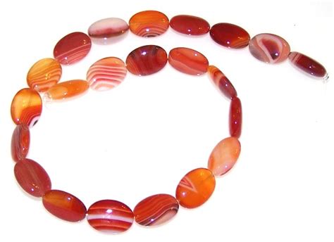 Red Orange Sardonyx X Mm Semiprecious Oval Stone Beads