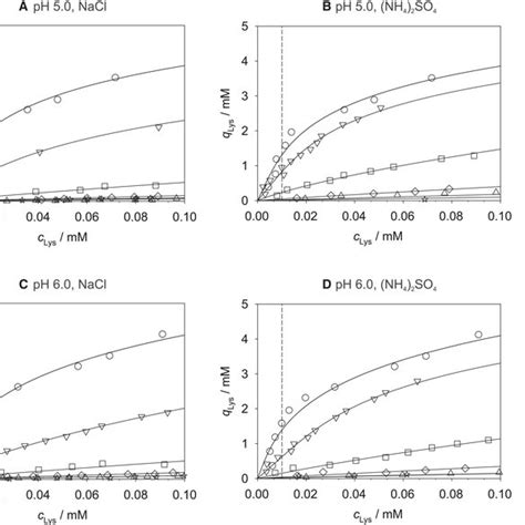 Experimental Equilibrium Adsorption Isotherms Symbols Of Lysozyme On Download Scientific