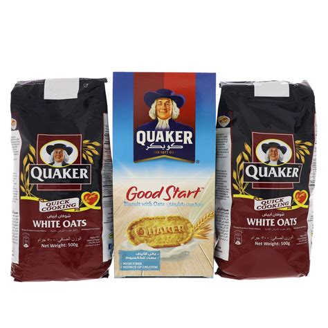 Quaker Quick Cooking White Oats 2 X 500 G Offer Online At Best Price Oats Lulu Uae