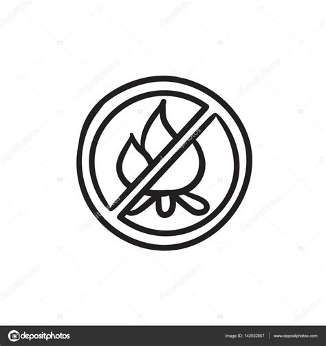 No Fire Sign Sketch Icon Stock Vector Image By ©visualgeneration