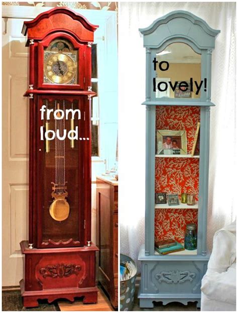 Repurpose Grandfathered Shelving Repurposed Grandfather Clock