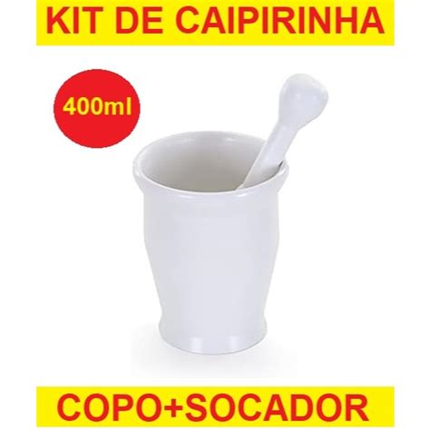 Kit De Caipirinha Copo Socador De Temperos 400ml Para Festa