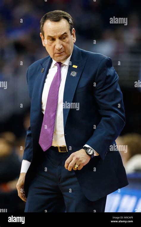 Omaha Ne Us 23rd Mar 2018 Duke Blue Devils Head Coach Mike Krzyzewski During The Sweet 16