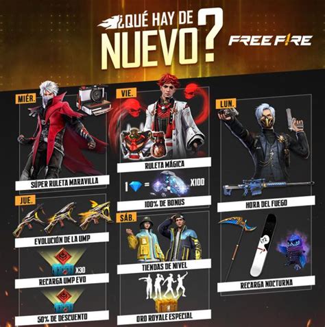 Free Fire Recompensas De La Agenda Semanal Del Al De Septiembre