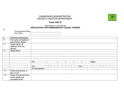 Form VAT 9 Chandigarh