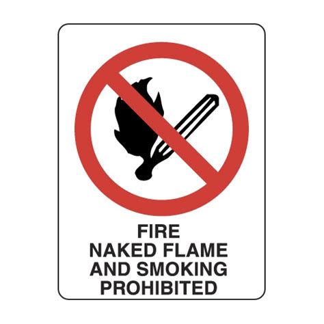 Fire Naked Flame And Smoking Prohibited Signs TUFFA Products