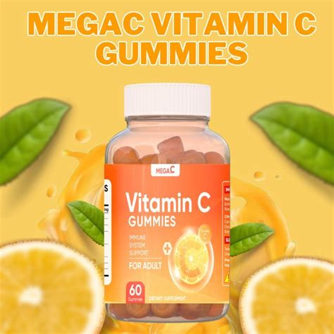 Vitamin C Gummies 1000mg With Zinc Increase Immunity Boost For Adults