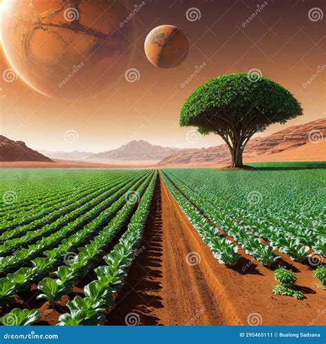 Agriculture on planet Mars stock illustration. Illustration of climate ...