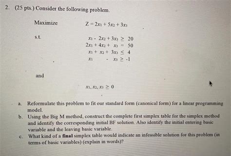 Solved 2 25 Pts Consider The Following Problem Maximize Chegg