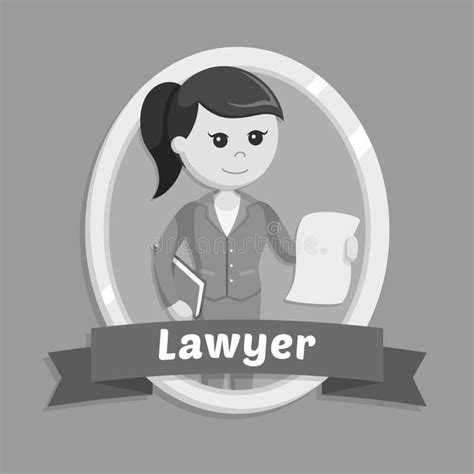 Lawyer Service Character Profession Design Vector Black And White Stock