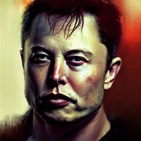 Elon Musk Hyperrealistic Portrait Bladerunner Stable Diffusion