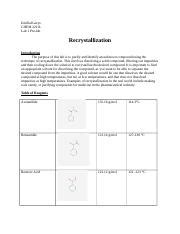 CHEM 2211L Lab 1 Pre Lab Docx Emilia Kairys CHEM 2211L Lab 1 Pre Lab